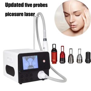 Bärbar picosecod laser hud spot removal tatoo avlägsnande professionell 5 sonder för pigmenteringsborttagning maskin ce godkänd gratis frakt