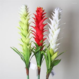 Dekorativa blommor Hög simulering med blad Touch Ginger Flower Luck Head Ausch Cloud Torch Holiday Decoration Ornament