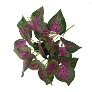 Decorative Flowers Artificial Green Plants Fake Flower PVC White Spot Taro Leaves Simulation Plant Leaf Office Decoration Floral Hall