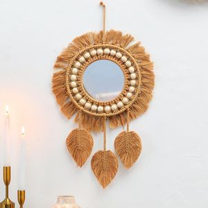 Arazzi da parete per regali Specchi Boho Decorativo Camera da letto Casa Bambino Specchio sospeso Decorazione vivaio Macrame Room Decor Living