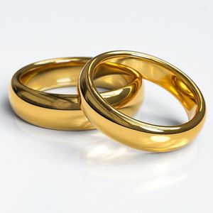 Anéis de casamento banhados a ouro tungstênio para mulheres homens simples anel clássico casais joias de luxo anti arranhões 2 mm a 8 mm de largura