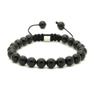 Hela 10st Lot 8mm Natural Black Onyx White Howlite Marble Grey Jasper Stone Beads Macrame Lucky Armelets293k