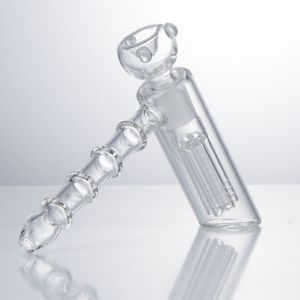 Chinafairprice Y149 Glass Hammer Smoking Pipe 6 ARM PERC GLASS PERCOLATOR BUBBLER BONG 18mm女性ジョイントアッシュキャッチャーボウルダブリグカラフルボウル