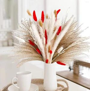 Flores decorativas grama de pampas arranjos de flores secas naturais casamento decoração de natal fofo boho reed cauda buquê casa