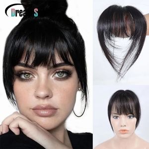 Lace s cabelo humano hairpieces toppers para mulheres franja wispy falso clipe em franja flequillo postizo preto marrom ar bang franja blunt 230928