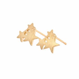 Everfast Whole 10pairs Lot Cute 3 Connected Stars Earring Studs Stainless Steel Brincos Jewelry Silver Gold Rose Gold Plattiert Ea265J