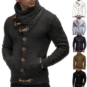 Herrenpullover Stilvoller Herrenpullover Langarm-Streetwear-Strickpullover mit hohem Kragen Rollkragenpullover Schlanke Herrenstrickwaren Winterwarmer Mantel