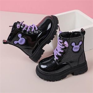 New autumn and winter solid color simple and comfortable zipper Martin boots for boys and girls children's sewing booties