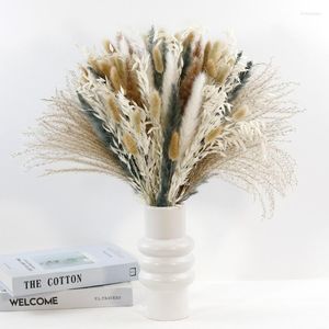 Fiori decorativi 45 cm Pampas Erba secca Naturale Decorazione per la casa Forniture per matrimoni di campagna Decorazioni da tavola Articoli da bar e fatti in casa