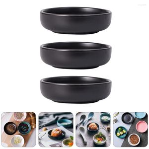 Płytki 6 szt. Japońskie dania naczynia przyprawy dressowe czarne sztućce ceramiczne okrągłe taca