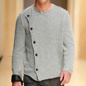 Männer Pullover 2023 Winter Vintage Gestrickte Taste Unten Strickjacke Pullover Casual Streetwear Übergroßen O Hals Langarm Luxus Mantel