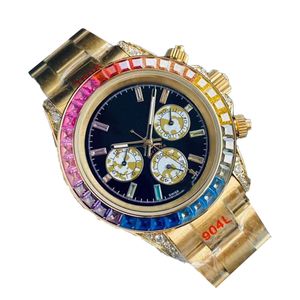 Lyxklockor Högkvalitativa herrklockor 41mm designer klockor automatiska mekaniska safirglaslinsar vikbara klockor rostfritt stål rem boxt diamant montre