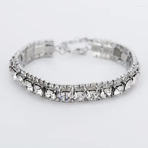 Link pulseiras yfjewe pulseiras para mulheres acessórios de jóias de luxo presente de natal moda completa strass cristal tira banhado # b121