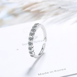 Küme halkaları moissanite alyans sterling gümüş vvs1 elmas yarım sonsuzluk istiflenebilir yüzük kadınlar için 0.5ct 0.7ct 1ct