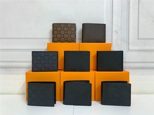 Mens Designer Wallet Women Purse Högkvalitativ Fashion Short Plaid Wallet Portafoglio Uomo Komplett uppsättning originallåda