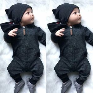 Rompers Baby Boy Girl Infant Warm Romper Jumpsuit Kids Cotton Long Sleeve Hooded Zipper Clothes One-pieces 0-24M 230928