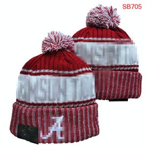 Alabama carmesim maré gorros gorro norte-americano faculdade equipe lado remendo inverno lã esporte malha chapéu crânio bonés a0