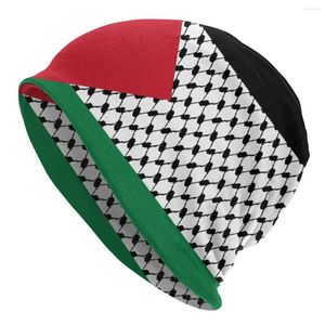 Berets Palästina-Flagge Beanie Winter Warm Skullies Beanies Hüte Erwachsene Palästinenser Hatta Kufiya Keffiyeh Muster Stricken Bonnet Cap