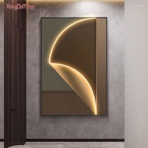 Wall Lamp Modern Shining Art Interior Painting Led Light With Switch For Corridor Aisle Living Room Dining Furniture Decoration