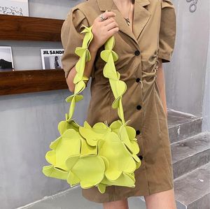 Factory wholesale shoulder bags 3 colors fresh, sweet and solid color flowers Tote bag niche design This year's popular leather handbag street trend jelly handbags 818#