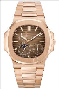 6 Cores Melhor Relógio de Fábrica Rose Gold Movimento Automático 41mm 5712 Data Clássico Ultra Fino 5711 Cristal Aço Inoxidável Mens Relógios Relógios de Pulso