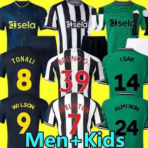 23 24 Bruno G. Jerseys de futebol Tonali Newcastl Barnes Almiron Isak Trippier Botman Wilson Joeinton Murphy Willock NUFC United 2023 2024 Camisa de futebol masculino crianças crianças