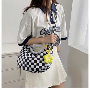 Shoulder Bags Korean Version Ins Large Capacity Canvas Bag Female Student Class Handbag College Style Cute Fashion Shoulder