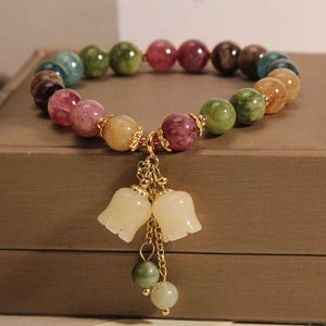 Strand Colorful Bead Natural Colored Tourmaline Bracelet Bring Good Luck And Healthy Beach Jewelry Orchid Pendant Beaded