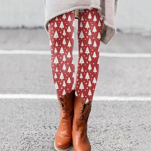 Women's Leggings Christmas Tree Print Women High Waist Long Trouse Fashion Xmas Trousers Winter Warm Pants Ladies Navidad Clothes 2023