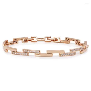 Link Bracelets MxGxFam 19 Cm Zircon Square Bracelet For Women Gold Color Fashion Jewelry Lead And Nickel Free