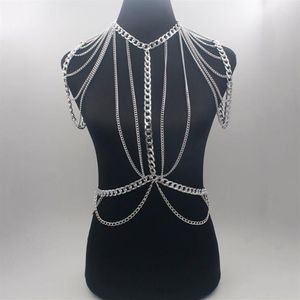 Chains Gold Sexy Body Jewelry Women Necklaces & Pendants Tassel Alloy Punk Long Necklace 2021 Designer Female Fashion BY206226U