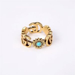 Ring için erkek kadın unisex yüzükler moda hayalet tasarımcı mücevher altın color334c