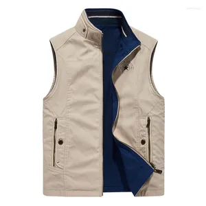 Men's Vests Spring Outdoor Vest Custom Luxury Jackets Mens Bomber Camping Fashionable Bigsize Sleeveless Military Coats