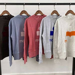 Isabel Marants 23AW Kadın Tasarımcı Sweatshirt Yeni Im Fashion Hoodie Akın Baskı Üçgen Boyun Üst Gevşek Spor Uzun Kollu Polar Sweater