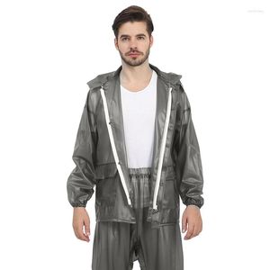 Raincoats Vuxen Tjock regnbeläggning Set Transparent motorcykel andas ogenomträngliga vattentäta män utomhus capa de chuva Gear22