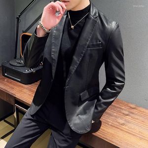 Abiti da uomo 2023Giacca in pelle da uomo Abito elegante coreano slim fit Bello business casual Moda Plancton