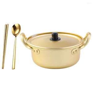 Zestawy naczyń stołowych Instant Noodle Pot Koreański makaron spaghetti szybki aluminium Mała Ramen Bowl Pokrywa