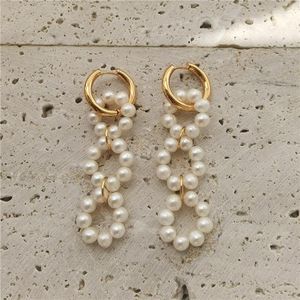 Stud Earrings Vintage Natural Freshwater Pearl Drop For Women Jewelry Runway Party T Show Fancy Trendy Boho INS Japan Korea