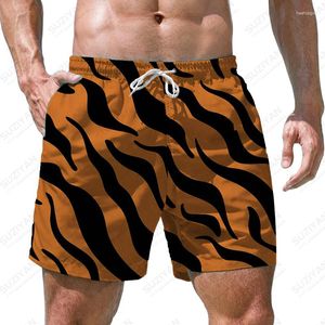Мужские шорты, плавки, быстросохнущие пляжные леопардовые принты, 3d печать с карманами, ветрозащитные брюки для летних каникул