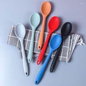Spoons Silicone Candy-colored Spoon Baby Feeding Grade Small High Temperature Resistant Stirring Salad