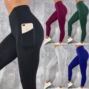 Kvinnors leggings fitness sport yoga löpande byxor sidofickor kvinnor kläder sexig tjej