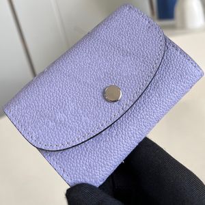 7A Fashion Rosalier Wallet Women Embossed Soft Grain Cow Leather Multicolor Snap Round Flap Floral Letter Coin Purse Zippered Holder Case 81923 With Box 11cm L400