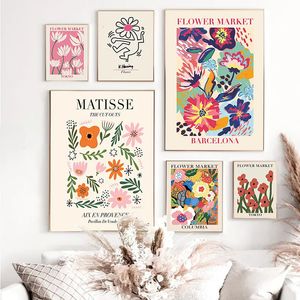 Målningar Matisse Poster Abstract Canvas målning Keith Wall Art Flower Market Affischer and Prints Bilder för vardagsrum Heminredning 230928