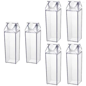 Water Bottles 3 Count Transparent Plastic Bottle Waterbottle Modeling Clear Milk Juice Container Travel Carafe Lid