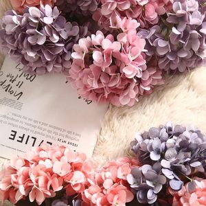 Decorative Flowers 1 Bouquet Silk Artificial Peony Hydrangea Flower Home Wedding Party Birthday Year Valentines Day Floral Decoration