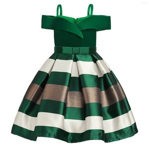 Abiti per ragazza Elegante compleanno per bambini Abito da principessa per ragazze Festa di nozze a righe da sera Bambini 2 3 4 5 6 7 9 anni