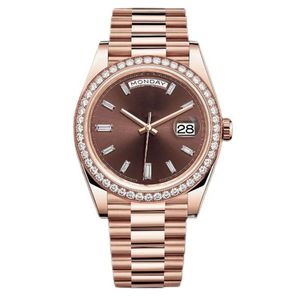 Męskie zegarek luksusowe zegarki Diamond Montre Waterproof Sapphire Glass Nowy damski luksus zegarek świąteczny prezent 90L ze stali nierdzewnej Rose Gold zegarki