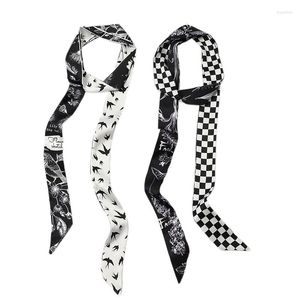 Belts 2023 Novely Summer Fashion Printing Dress Belt For Women 2M Lengthened Norrow Silk Neck Scarf Party Headband Hats Decoration