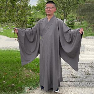 Ethnische Kleidung Traditionelle chinesische buddhistische lange Roben für Buddhismus Mönch Erwachsene Männer Haiqing Meditationskleid