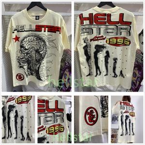 hellstar t shirt designer t shirts graphic tee clothing clothes hipster washed fabric Street graffiti Lettering foil print Vintage Black Loose fitting plus size t8